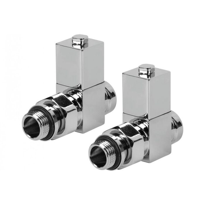 Набор дизайн-вентилей ROYAL THERMO CUBE прямой, хром, 1/2" (Роял Термо)