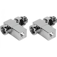 Набор дизайн-вентилей ROYAL THERMO CUBE прямой, хром, 1/2" (Роял Термо)