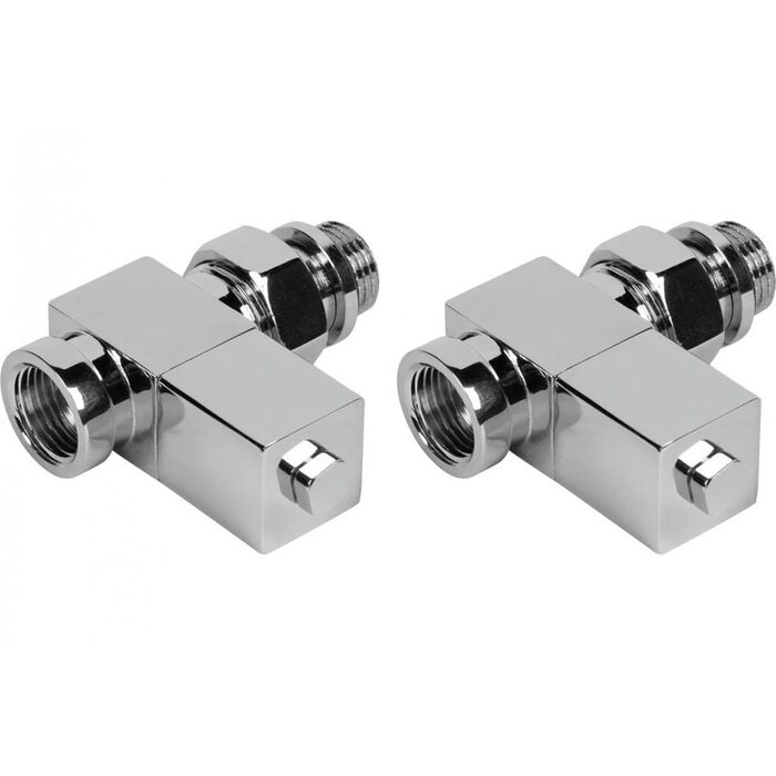 Набор дизайн-вентилей ROYAL THERMO CUBE прямой, хром, 1/2" (Роял Термо)