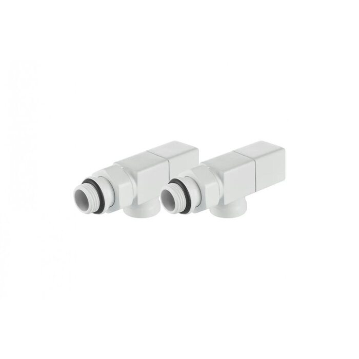 Набор дизайн-вентилей ROYAL THERMO CUBE осевой, белый, 1/2" (Роял Термо)