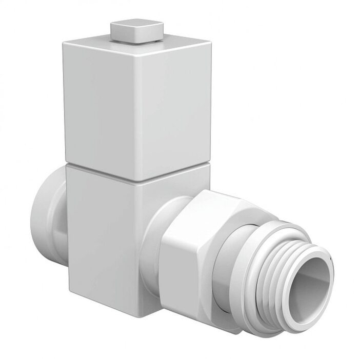 Набор дизайн-вентилей ROYAL THERMO CUBE прямой, белый, 1/2" (Роял Термо)