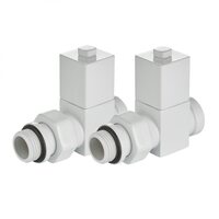 Набор дизайн-вентилей ROYAL THERMO CUBE прямой, белый, 1/2" (Роял Термо)