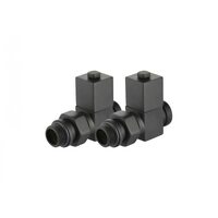 Набор дизайн-вентилей ROYAL THERMO CUBE прямой, черный, 1/2" (Роял Термо)