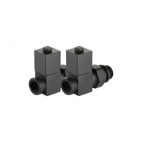 Набор дизайн-вентилей ROYAL THERMO CUBE прямой, черный, 1/2" (Роял Термо)