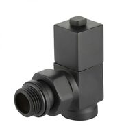 Набор дизайн-вентилей Royal Thermo CUBE, угловой (черный) 1/2"(Роял Термо)