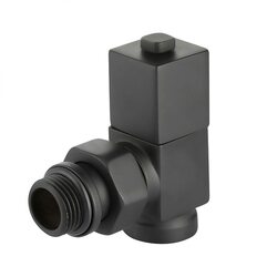 Набор дизайн-вентилей Royal Thermo CUBE, угловой (черный) 1/2"(Роял Термо)