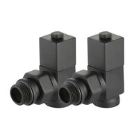 Набор дизайн-вентилей Royal Thermo CUBE, угловой (черный) 1/2"(Роял Термо)