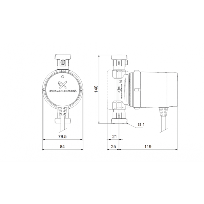 Насос циркуляционный Comfort 15-14 BX PM Grundfos (97916772 Грундфос)