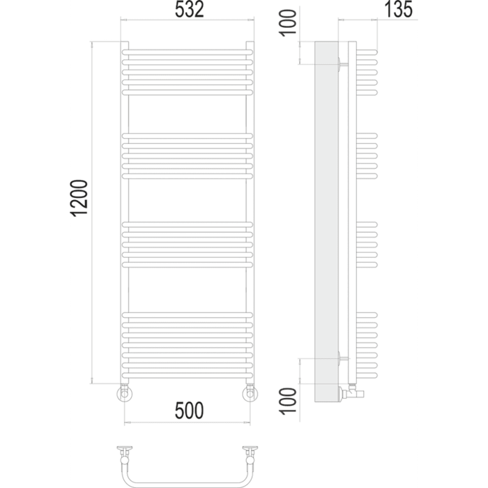 Стандарт П22 500х1200 Полотенцесушитель TERMINUS