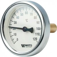 Термометр биметаллический 63 мм 1/2", 120°C с погружной гильзой 50 мм Watts F+R801 OR