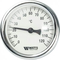 Термометр биметаллический 63 мм 1/2", 120°C с погружной гильзой 75 мм Watts F+R801 OR