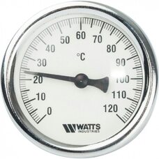 Термометр биметаллический 63 мм 1/2", 120°C с погружной гильзой 75 мм Watts F+R801 OR