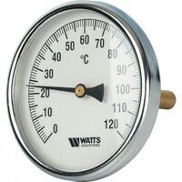 Термометр биметаллический 100 мм 1/2", 120°C с погружной гильзой 100 мм Watts F+R801 OR