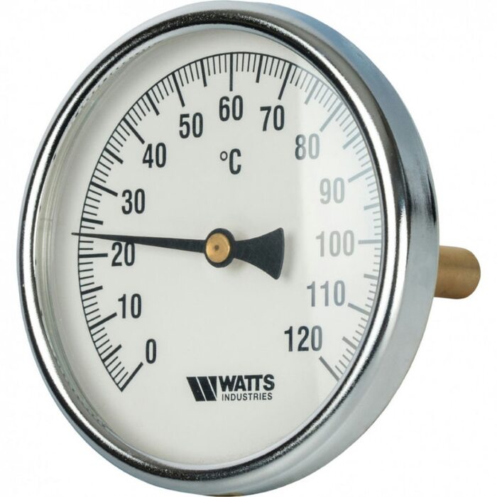 Термометр биметаллический 100 мм 1/2", 120°C с погружной гильзой 100 мм Watts F+R801 OR