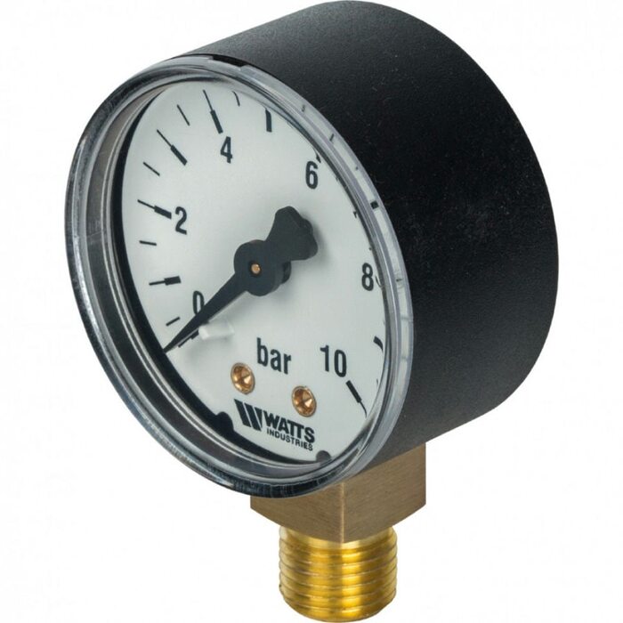 Манометр радиальный 50 мм 1/4", 0-10 бар Watts F+R200