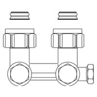 Узел нижнего подключения радиатора 3/4" НГ x 3/4" НР, угловой Multiflex F ZBU Oventrop