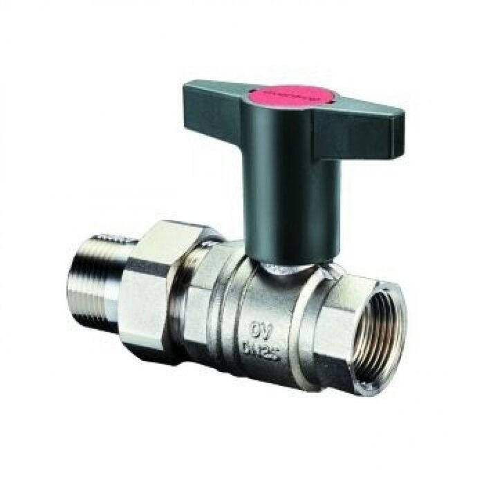 Кран шаровый Optibal 3/4" НГ с американкой маховик пластмассовый Oventrop