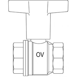 Кран шаровый 3/4" ВВ маховик пластмассовый Optibal Oventrop