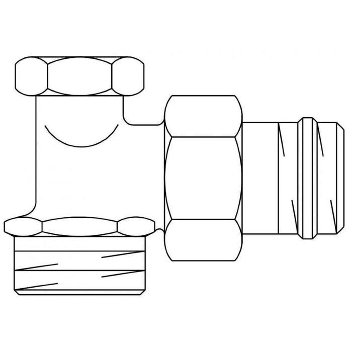 Вентиль на обратную подводку 1/2" x 3/4" НР, угловой Combi 2 Oventrop
