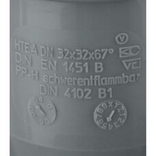 Тройник канализационный HTEA 32х32/67° Ostendorf