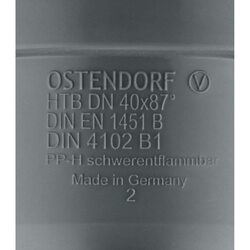 Отвод канализационный HTB 40 90° Ostendorf