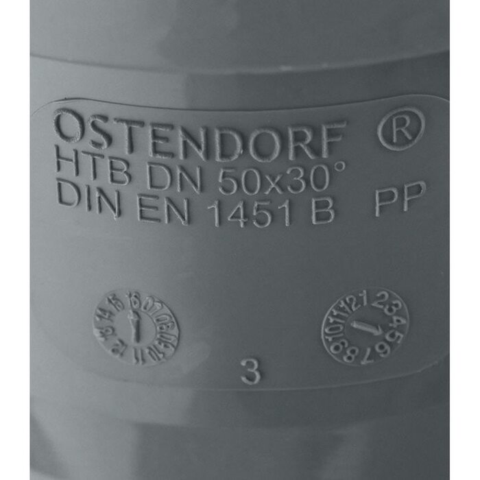 Отвод канализационный HTB 50 30° Ostendorf