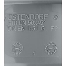 Отвод канализационный HTB 50 45° Ostendorf