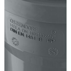 Тройник канализационный HTEA 110х110/45° Ostendorf