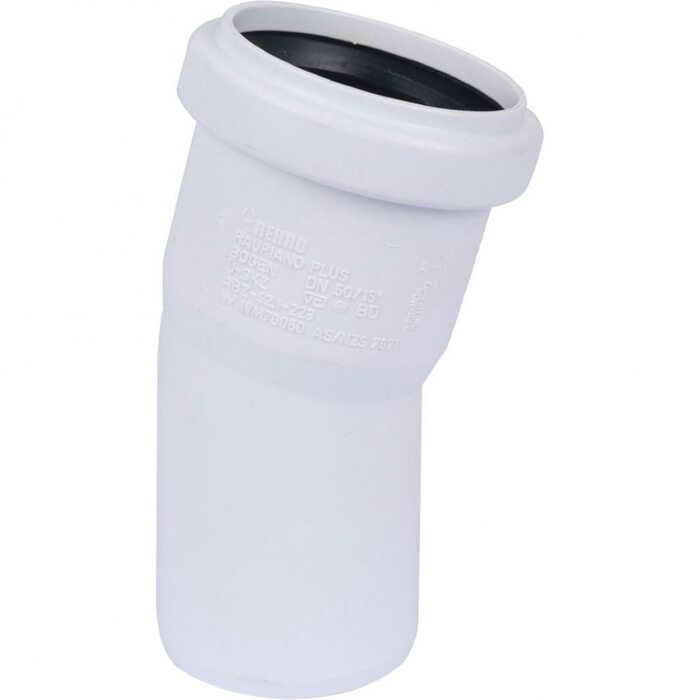 Отвод канализационный Raupiano Plus 50х15° REHAU (РЕХАУ - 11210941002)