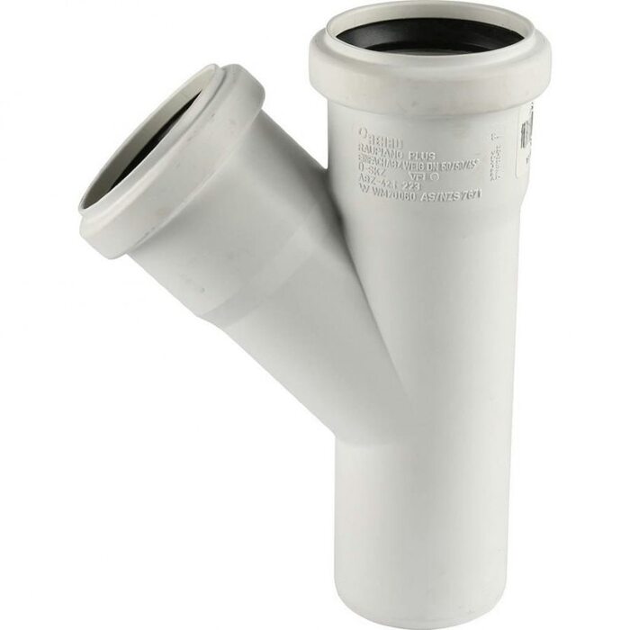 Тройник канализационный Raupiano Plus 50/50х45° REHAU (РЕХАУ - 11212341001)