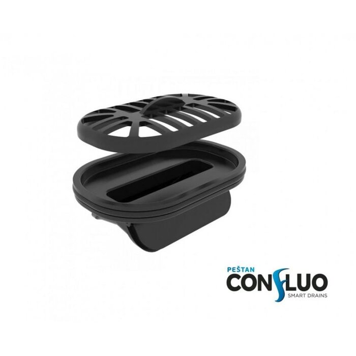 Душевой лоток Confluo Frameless Line 650 Black Glass-артикул-13701204