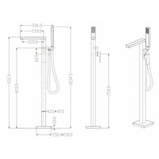 Смеситель напольный Groсenberg GB800 Черный матовый
