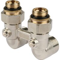 Узел нижнего подключения радиатора 1/2" НР x 3/4" НР, угловой REHAU (РЕХАУ - 12407371001)