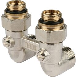 Узел нижнего подключения радиатора 1/2" НР x 3/4" НР, угловой REHAU (РЕХАУ - 12407371001)