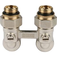 Узел нижнего подключения радиатора 1/2" НР x 3/4" НР, угловой REHAU (РЕХАУ - 12407371001)