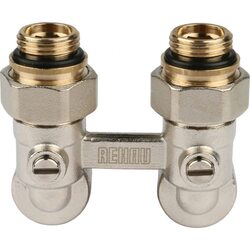 Узел нижнего подключения радиатора 1/2" НР x 3/4" НР, угловой REHAU (РЕХАУ - 12407371001)