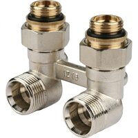 Узел нижнего подключения радиатора 1/2" НР x 3/4" НР, угловой REHAU (РЕХАУ - 12407371001)