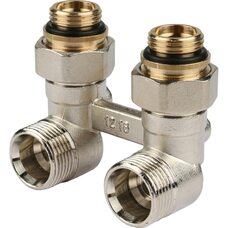 Узел нижнего подключения радиатора 1/2" НР x 3/4" НР, угловой REHAU (РЕХАУ - 12407371001)