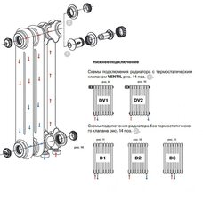 Стальной трубчатый радиатор RIFAR TUBOG TUB 2057 - 12 секций DV1