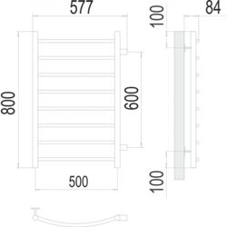 Классик П8 500х800 бп600 Полотенцесушитель TERMINUS