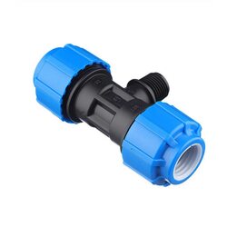 Тройник с наружной резьбой 25x1/2"x25 ПНД Политэк