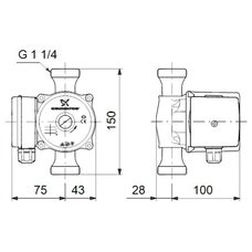 Насос циркуляционный UP 20-30 N-150 Grundfos (59643500 Грундфос)
