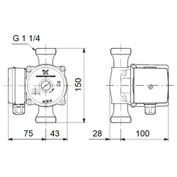 Насос циркуляционный UP 20-30 N-150 Grundfos (59643500 Грундфос)
