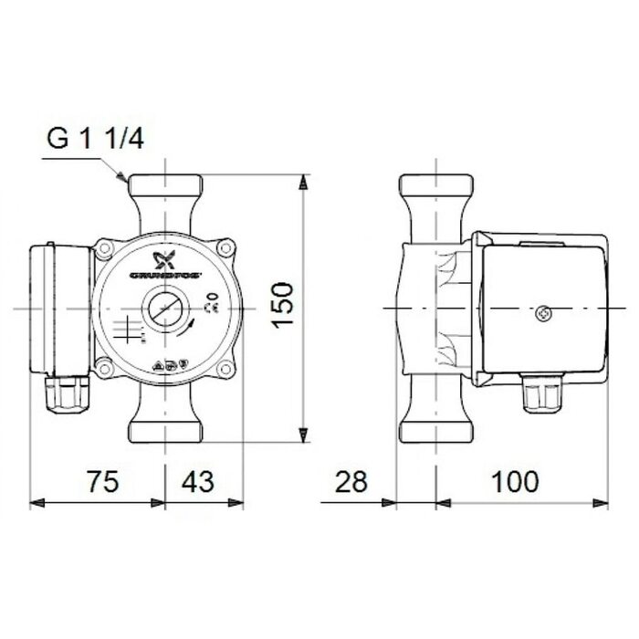Насос циркуляционный UP 20-30 N-150 Grundfos (59643500 Грундфос)