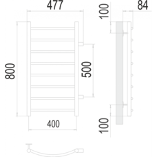 Классик П8 400х800 бп500 Полотенцесушитель TERMINUS