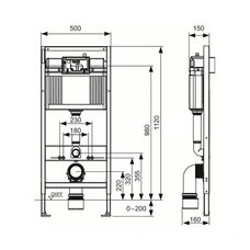 Инсталляция для унитазов TECE (9400407) со смывным бачком (ТЕЦЕ)