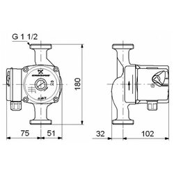 Насос циркуляционный UPS 25-40 180 с гайками Grundfos (98367575 Грундфос)