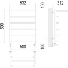 Полка П6 500х600  Полотенцесушитель TERMINUS