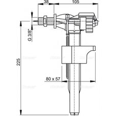 Впускной механизм с боковой подводкой 3/8" Alcaplast A15