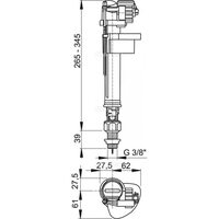 Впускной механизм с нижней подводкой 3/8" Alcaplast A17